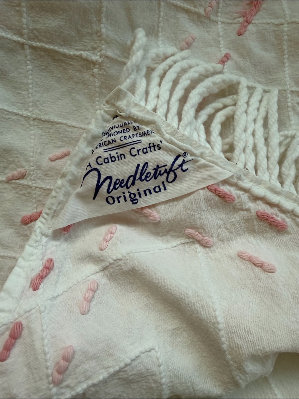 Vintage Chenille Bedspread Cabin Crafts Needletuft Original Cottagecore - Picture 10 of 10